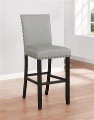 Kentfield Solid Back Upholstered Bar Stools Grey and Antique Noir (Set of 2) - 193129