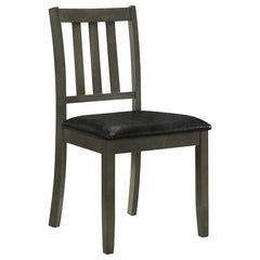 Parkwood 5-piece Dining Set with Square Table and Slat Back Side Chairs Charcoal Grey and Black - 150410