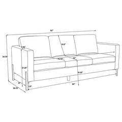 Tilly Upholstered Track Arm Sofa Oatmeal - 509901