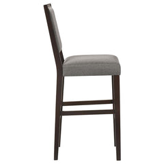 Bedford Upholstered Open Back Bar Stools with Footrest (Set of 2) Grey and Espresso - 183472