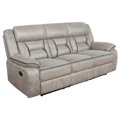 Greer 3-piece Upholstered Reclining Sofa Set Taupe - 651351-S3