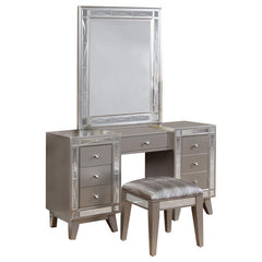 Leighton Vanity Table Set with Stool Metallic Mercury - 204927-SET