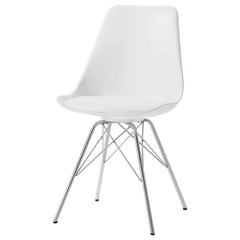 Juniper Armless Dining Chairs White and Chrome (Set of 2) - 102792