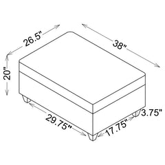 Mccord Rectangular Upholstered Ottoman Dark Grey - 509348