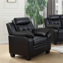 Finley Upholstered Padded Arm Tufted Accent Chair Black - 506553