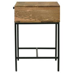Stephie Rectangular Side End Table with Storage Honey Brown - 704697