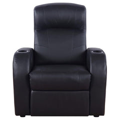 Cyrus Upholstered Track Arm Recliner Black - 600001
