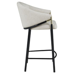Chadwick Sloped Arm Counter Height Stools Beige and Glossy Black (Set of 2) - 183436