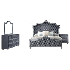 Antonella 4-piece Eastern King Bedroom Set Grey - 223581KE-S4