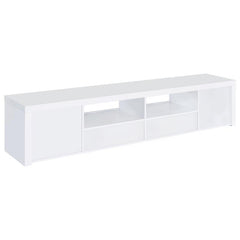 Jude 2-door Engineered Wood 79" TV Stand High Gloss White - 704262