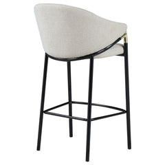 Chadwick Sloped Arm Bar Stools Beige and Glossy Black (Set of 2) - 183437