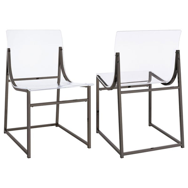 Adino Acrylic Dining Side Chair Clear and Black Nickel (Set of 2) - 121142
