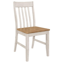 Kirby Slat Back Side Chair (Set of 2) Natural and Rustic Off White - 192692