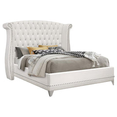 Barzini 5-piece Eastern King Bedroom Set White - 300843KE-S5