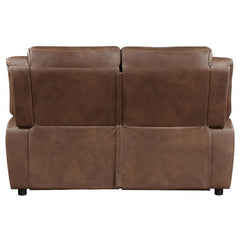 Ellington Upholstered Padded Arm Loveseat Dark Brown - 508282