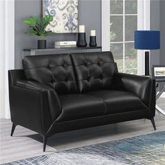 Moira Upholstered Wedge Arm Tufted Loveseat Black - 511132