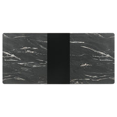 Crestmont Rectangular Dining Table with Faux Marble Top and 16" Self-Storing Extension Leaf Black - 121251
