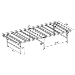 Mabel Metal Twin Extra Long Support Platform Bed Black - 305957TL