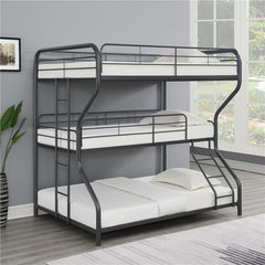 Garner Full Over Twin Over Full Triple Bunk Bed Gunmetal - 400778