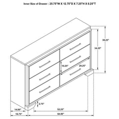 Baker 6-drawer Dresser Light Taupe - 224463
