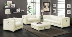 Chaviano Upholstered Track Arm Accent Chair Pearl White - 505393