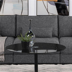Sasha Upholstered Armless Chair Barely Black - 551681