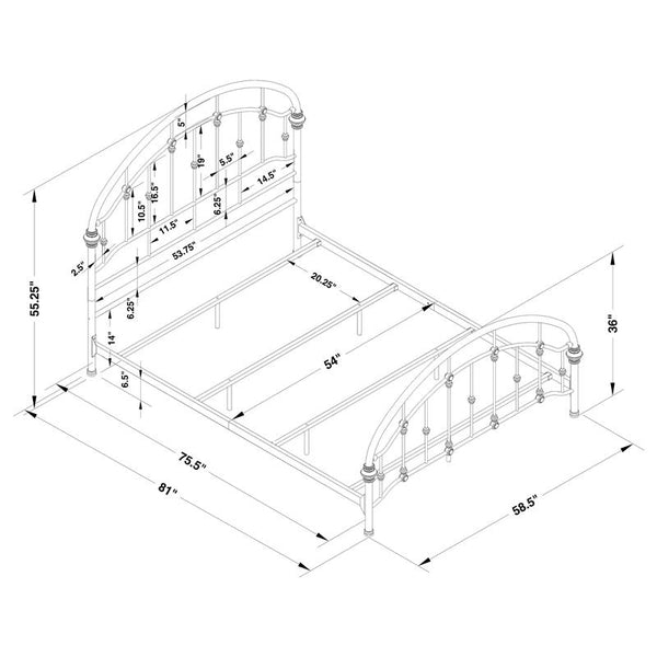 Rowan Metal Full Open Frame Bed Dark Bronze - 300407F
