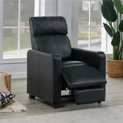Toohey Upholstered Home Theater Push Back Recliner Black - 600181