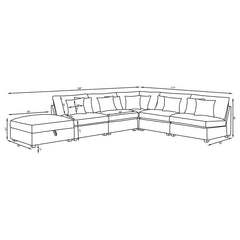 Cambria 6-piece Upholstered Modular Sectional Sofa Grey - 551511-S6A