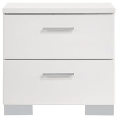 Felicity 5-piece Queen Bedroom Set White High Gloss - 203501Q-S5