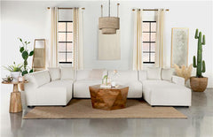 Freddie 6-piece Upholstered Modular Sectional Sofa Pearl - 551641-SETR