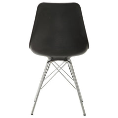 Juniper Armless Dining Chairs Black and Chrome (Set of 2) - 102682