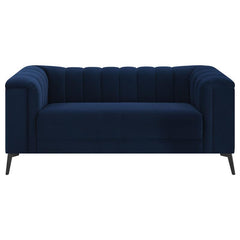 Chalet 2-piece Upholstered Tuxedo Arm Tufted Sofa Set Blue - 509211-S2