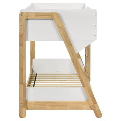 Wyatt Wood Twin Over Twin Bunk Bed White and Natural - 460510