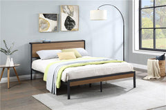 Ricky Metal Full Panel Bed Light Oak - 302144F