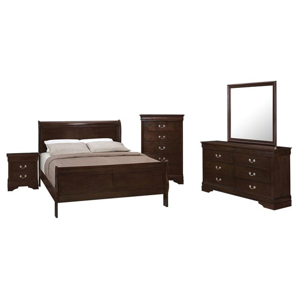 Louis Philippe 5-piece Eastern King Bedroom Set Cappuccino - 202411KE-S5