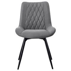 Diggs Upholstered Tufted Swivel Dining Chairs Grey and Gunmetal (Set of 2) - 193312