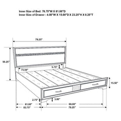 Miranda Wood Eastern King Storage Panel Bed Black - 206361KE
