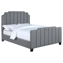 Fiona Upholstered Queen Panel Bed Light Grey - 306029Q