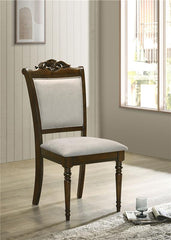 Willowbrook Upholstered Dining Side Chair Grey and Chestnut (Set of 2) - 108112