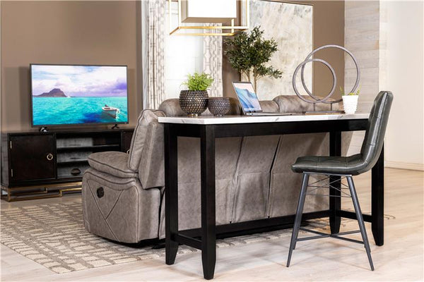 Toby Rectangular Marble Top Counter Height Table Espresso and White - 115528