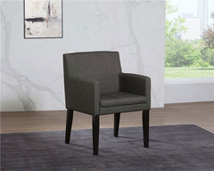 Catherine Upholstered Dining Arm Chair Charcoal Grey and Black (Set of 2) - 106252