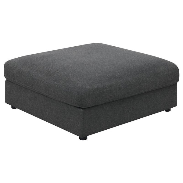 Serene Square Upholstered Ottoman Charcoal - 551326