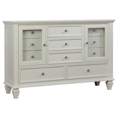 Sandy Beach 5-piece California King Bedroom Set Cream White - 201301KW-S5