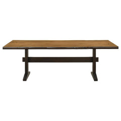 Bexley Live Edge Trestle Dining Table Natural Honey and Espresso - 110331