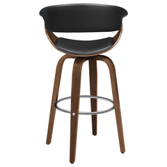 Zion Upholstered Swivel Bar Stool Walnut and Black - 100205