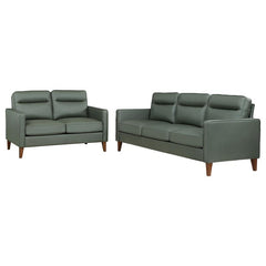 Jonah 2-piece Upholstered Track Arm Sofa Set Green - 509654-S2