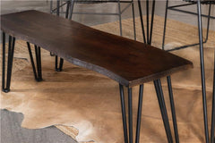 Topeka Live-edge Dining Bench Mango Cocoa and Gunmetal - 193853