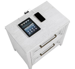 Marielle 2-drawer Nightstand Bedside Table Distressed White - 224842