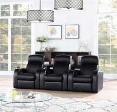 Cyrus Upholstered Home Theater Storage Wedge Console Black - 600002
